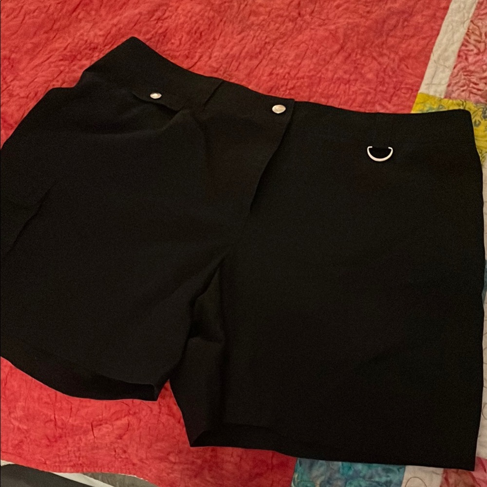 Jones New York Black Cargo Shorts with D-Ring Detail
